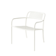 poltrona design / in acciaio / impilabile / bianca