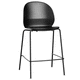 sedia alta contemporanea / da interno / in plastica / con supporto in metallo