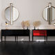 credenza con piedi alti / contemporanea / in legno laccato brillante / in metallo