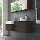 mobile da bagno moderno / in legno laccato opaco / in frassino / da parete