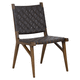 sedia contemporanea / da interno / in pelle / con supporto in legno