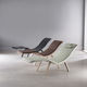 chaise longue contemporanea / in tessuto / in ecopelle / in legno