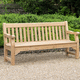 panca da giardino contemporanea / in teak / con schienale / con braccioli