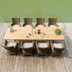 tavolo contemporaneo / in teak / con supporto in teak / rettangolare