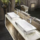 lavabo da appoggio / in ceramica / rettangolare / contemporaneo