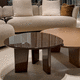 tavolo d'appoggio contemporaneo / in legno / con supporto in legno / rotondo