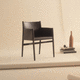 sedia contemporanea / da interno / in pelle / con supporto in frassino