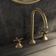 miscelatore doppio comando per lavabo / da appoggio / in metallo / da bagno