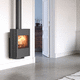 stufa a legna / 0 - 5 kW / 5 kW...10 kW / da parete