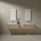 mobile lavabo doppio / sospeso / in rovere / in legno massiccio