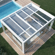 pergola autoportante / in vetro / con copertura in tela / con copertura in vetro