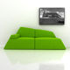 divano design originale / in tessuto / in pelle / con braccioli