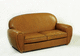 divano classico / in pelle / marrone / 2 posti