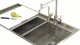 lavello a 2 vasche / con gocciolatoio / in acciaio inox / da incasso