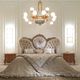 letto matrimoniale / in stile Luigi XV / con testiera imbottita / in tessuto