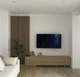 parete attrezzata TV contemporaneo / in rovere / in zebrano / con ripiani