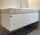 mobile lavabo doppio / multiplo / a muro / in rovere