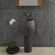 lavabo autoportante / in pietra naturale / ovale / senza foro