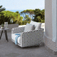 poltrona contemporanea / in Sunbrella® / in alluminio / in poliestere