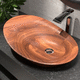 lavabo da appoggio / in legno massiccio / in teak / fatto a mano