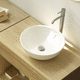 lavabo da appoggio / in porcellana / rotondo / senza foro