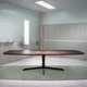 tavolo da pranzo contemporaneo / in legno / in ceramica / con supporto in acciaio