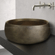 lavabo da appoggio / in ceramica / fatto a mano / rotondo
