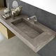 lavabo sospeso / in ceramica / con piano integrato / rettangolare