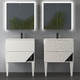 mobile lavabo doppio / da appoggio / in legno massiccio / in Solid Surface