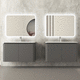 mobile lavabo sospeso / in resina / moderno / con sportello