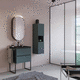 mobile lavabo da appoggio / a muro / in metallo / in ceramica