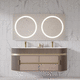 mobile lavabo a muro / in porfido / in MDF laccato / contemporaneo
