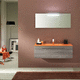 mobile lavabo sospeso / in ottone / contemporaneo / con sportello