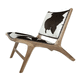 poltrona contemporanea / in pelle / in pelle di mucca / in teak