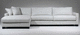 divano d'angolo / contemporaneo / in tessuto / grigio