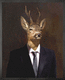 quadro su tela / ritratto / con animali / contract