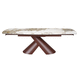 tavolo da pranzo moderno / in ceramica / con supporto in acciaio / ovale