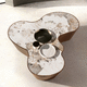 tavolino basso moderno / in marmo / con supporto in noce / personalizzabile