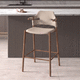 sgabello contemporaneo / in pelle / con supporto in legno / con poggiapiedi
