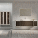 mobile lavabo doppio / sospeso / in legno / contemporaneo