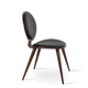 sedia contemporanea / da interno / in pelle / con supporto in legno