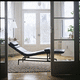 chaise longue contemporanea / in pelle / in alluminio / con 4 gambe