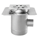 piletta in acciaio inox / per stanza da bagno / con griglia / verticale