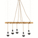 lampada a sospensione / in corda / in legno / moderna