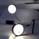lampada da tavolo / in acciaio / in vetro / contemporanea