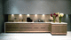 cucina contemporanea / in noce / con isola / a L