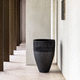 vaso da giardino in terracotta / rotondo / per uso residenziale / grigio
