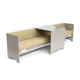 divano contemporaneo / in tessuto / in legno compensato / con supporto in legno laccato