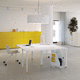 scrivania per open space / da terra / contemporanea / in metallo