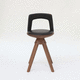 sedia alta design scandinavo / da interno / in pelle / con supporto in frassino